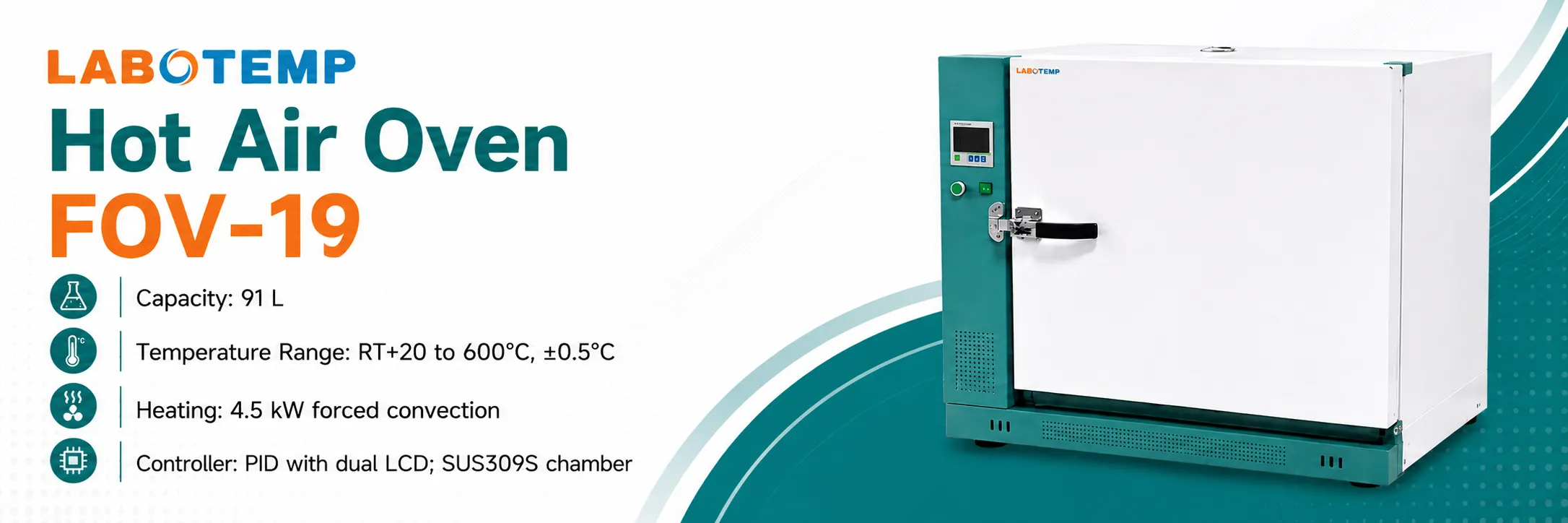 Hot Air Oven FOV-19 Specification Poster