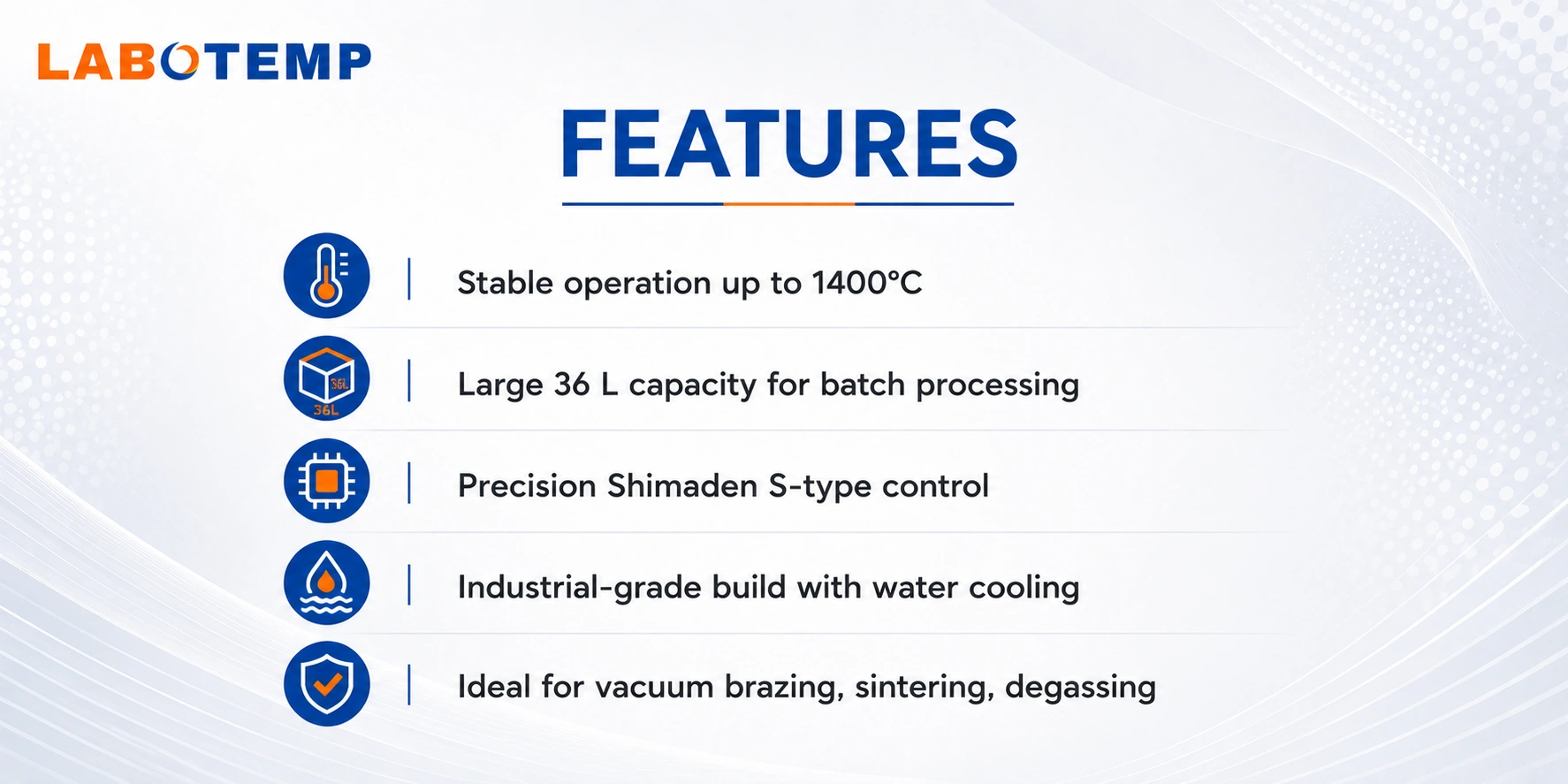 Vaccum Furnace FVA-10 features